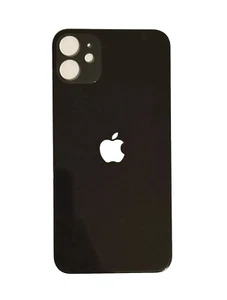 Vitre Arrière iPhone 11, NOIR, LOGO BIG HOLE + Adhésif - Zdjęcie 1 z 2