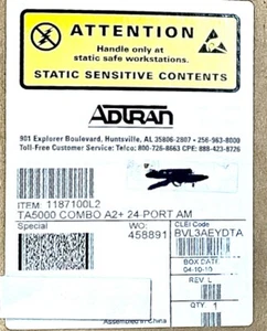 ADTRAN TA5000 1187100L2 , CLEI ; BVL3AEYDTA - Picture 1 of 3