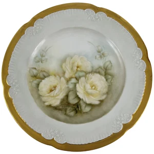 K & A Krautheim Decorated Plate 10 1/2" Hand Painted Porcelain Yellow & Green B - Picture 1 of 7