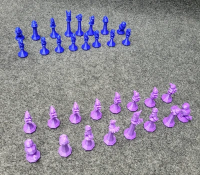 Pokémon Chess Set Blue & Purple Pikachu Squirtle Charmander 3D Printed Pokemon - Image 1 of 4