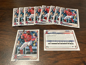 (10) Jo Adell 2021 Topps Bowman Anaheim Angels Draft Rookie RC Cards #10 Lot