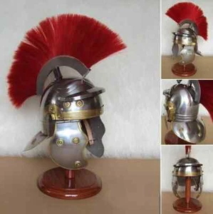 Medieval Roman Centurion Helmet with thick red plume ~ re-enactment role-play - Picture 1 of 3