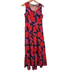 Maxi Vestido Lands End Sin Mangas Boho Floral Pequeño Cottagecore Niveles Verano - Imagen 1 de 9