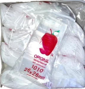 1000 PACK APPLE BRAND BAGGIES MINI 2mil Clear Bags 1000 resealable plastic 1010 - Picture 1 of 1