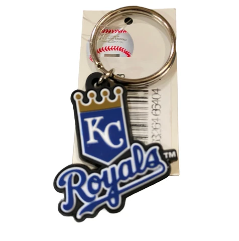 KANSAS CITY ROYALS FLEXIBLE RUBBER KEYCHAIN KEYRING TEAM LOGO 1.5" NEW Cover