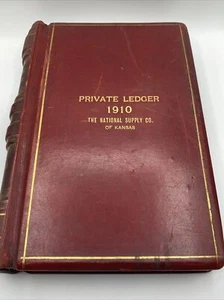 Antique Private Ledger Leather 1910 National Supply Co. of KA Purchases Prices - Picture 1 of 22