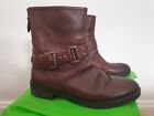 Franco Sarto Jersey Size Us 6.5  Eu 36.5 Women's Leather Biker Ankle Boots Brown