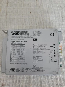 VS VOSSLOH SCHWABE Type EHXc 70.326 HI 70W Vorschaltgerät - Bild 1 von 2