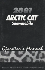 2001 ARCTIC CAT SNOWMOBILE OPERATOR'S MANUAL P/N 2256-279 (398-1) - Picture 1 of 1