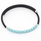 Coralli di Sardegna Bracciale Turchese Pallini mm 4 Caucciu molla acciaio