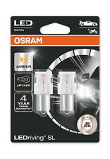 Osram LED PY21W Amber Yellow Indicator Bulbs 12v BAU15s (581 PY21W) 7507DYP-02B