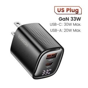Toocki 33W GaN Chargeur USB-C avec Affichage Numérique Charge Rapide Adaptateur Secteur - Photo 1 sur 26