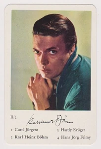 Karlheinz Bohm 1958 F.X. Schmid Film Festival German Game Card - NM+ NM-MT - Picture 1 of 2
