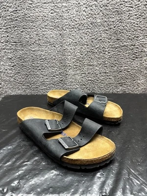 Sandalias Birkenstock Arizona de cuero con plantilla suave negras para hombre talla 41 EU Foto 1 de 4