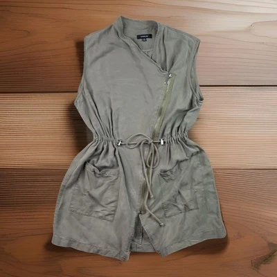 Top túnica Anthropologie x Drew chaqueta asimétrica con cremallera sin mangas para mujer talla S Foto 1 de 4