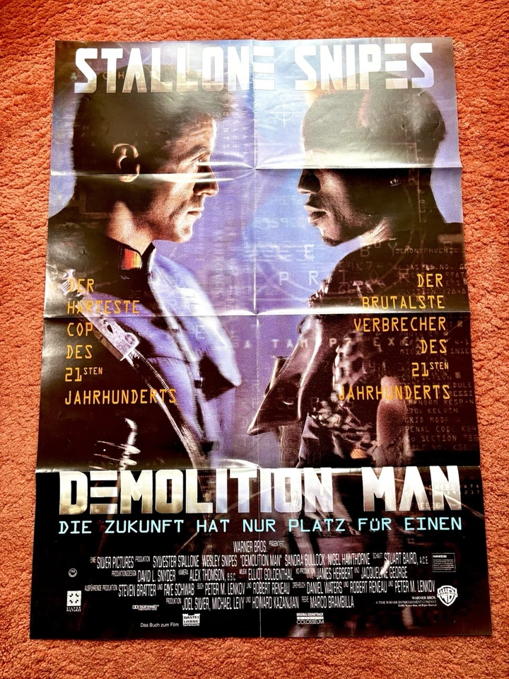 Demolition Man Kinoplakat Poster A1, Sylvester Stallone, Wesley Snipes - Bild 1 von 1