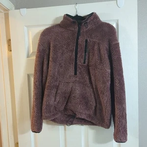 Pink by Victoria Secret Sherpa-Fleece-Hoodie Damen dunkelrosa Viertelreißverschluss XS - Bild 1 von 8