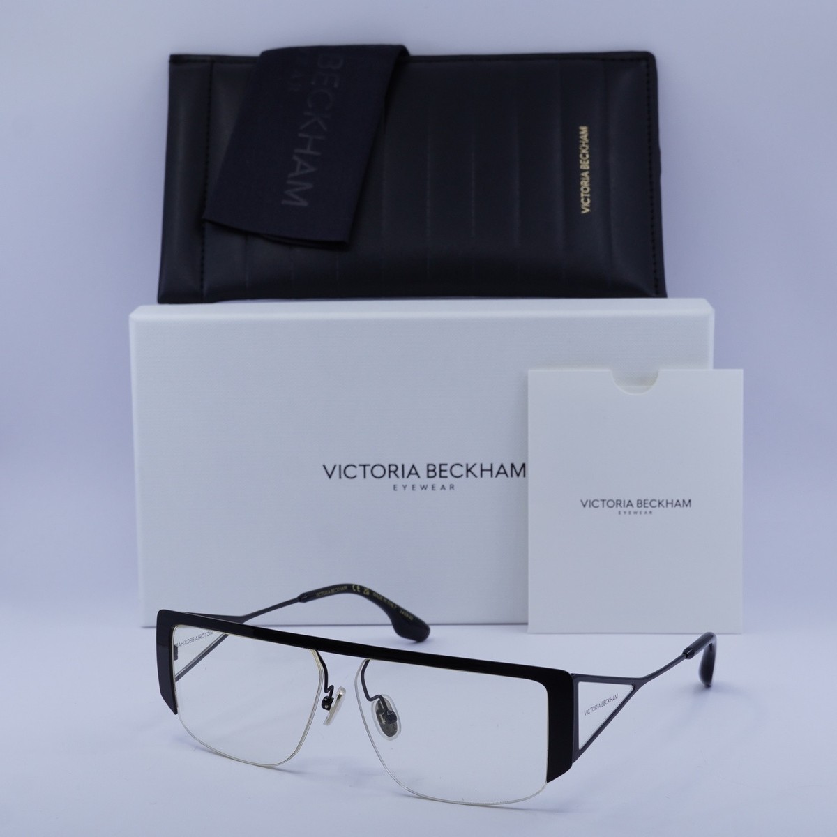 New Victoria Beckham VB250S 001 Black/Gold/Transparent 59-13 