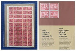 Paquete Sellado Juegos Olímpicos 1976 Manteniéndose en Forma Canadá 50 Estampillas Hoja Panel Completo - Imagen 1 de 9