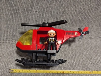 Lego Duplo 4967 Fire & Rescue Helicopter + Fireman Parts Lot 2006 - Image 1 of 4