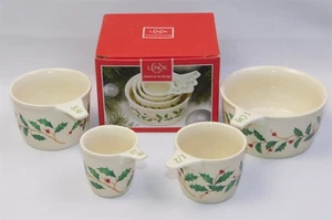 4 Pcs Set Vintage Lenox Christmas Holiday Measuring Cups MIB - Picture 1 of 12