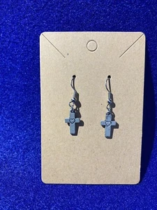 Cross Heart Earrings - Picture 1 of 1