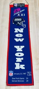 New NFL Winning Streak New York Giants Super Bowl XXI Wool Blend Banner Decor - Picture 1 of 8