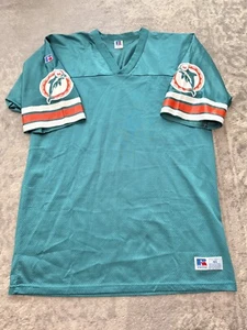 Vtg 90s Russell Athletic Miami Dolphins Blank Football Jersey Men’s 48 XL Teal - Picture 1 of 9