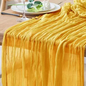 Table Runner Cheesecloth 10FT Gold Boho Gauze Cheese Cloth 1 Pack, - Picture 1 of 8