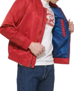 Levi’s Men’s Water Resistant Flight Bomber Jacket Sz XXL Red NWT - Picture 1 of 13