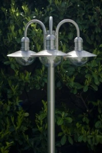 Laterne Gartenlaterne Kandelaber Außenlampe Stehleuchte Wegeleuchte Edelstahl - Bild 1 von 5