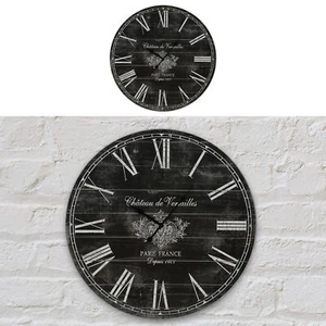 Wanduhr XL Ø60 Schwarz Analog Uhr Batterie Vintage Shabby Küchenuhr Wohnzimmer - Bild 1 von 5