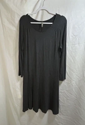 Hanna Andersson Women's M Dark Gray Knit Long Sleeve Midi Dress - Image 1 of 4