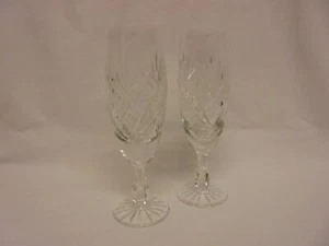 COPPIA DI BICCHIERI VINTAGE THOMAS WEBB CRISTALLO TAGLIO FLAUTO CHAMPAGNE - Foto 1 di 6