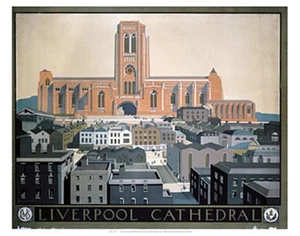 Liverpool Cathedral (old rail ad.) fridge magnet - Picture 1 of 1