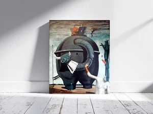 MAX ERNST THE ELEPHANT CELEBES SURREALISM ART GICLEE PRINT FINE CANVAS - Picture 1 of 6
