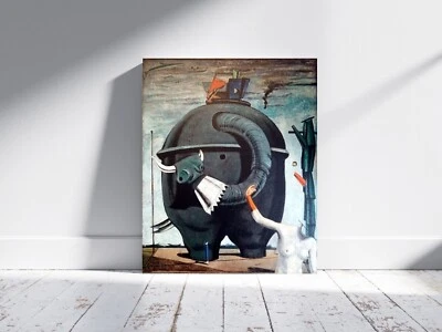 MAX ERNST THE ELEPHANT CELEBES SURREALISM ART GICLEE PRINT FINE CANVAS - Image 1 of 3