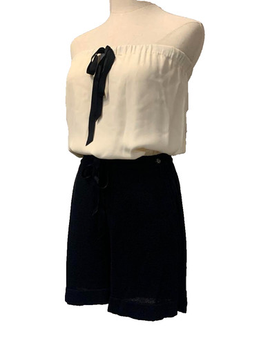 Tuta Chanel vera seta lino nylon bicolore colore taglia 34 usata