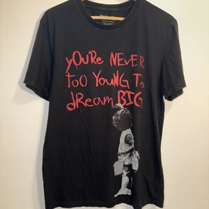 Brandalised Eleven Paris Banksy You’re Never Too Young To Dream Big L Black Tee - Picture 1 of 1