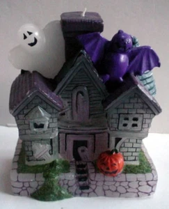 Haunted House Wax Candle Halloween Decoration Ghost Bat - Picture 1 of 12