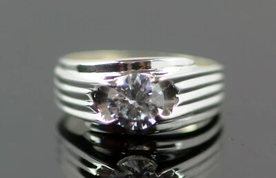 Oval Cut White Zircon Women Ring Sterling Silver 925 Handmade White Zircon Ring - Image 1 of 4