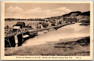 Postcard Riviere aux Renards Quebec c1937 Looking East Vu de L'est *as is* - Picture 1 of 2