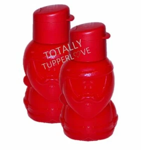 Tupperware 2er Set Eco Wasserflaschen 12 Unzen Weihnachtsmann Weihnachten Urlaub rot ❤ - Bild 1 von 3