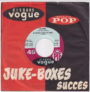 The KINKS * Everybody's Gonna Be Happy * 1965 French 45 * BEAT MOD FREAKBEAT * - Picture 1 of 2