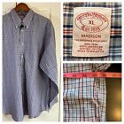 Brooks Brothers The Original Polo Shirt Men’s XL Supima Cotton Blue Plaid Office
