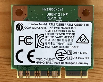 HP Pavilion 17 Notebook Realtek WLAN/BT Modul RTL8723BE, HP P/N 752601-001 - Bild 1 von 3