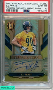 Panini Gold Standard Golden Rookies 2017 autógrafo T J Watt #GRTJ PSA 10 RC - Imagen 1 de 3