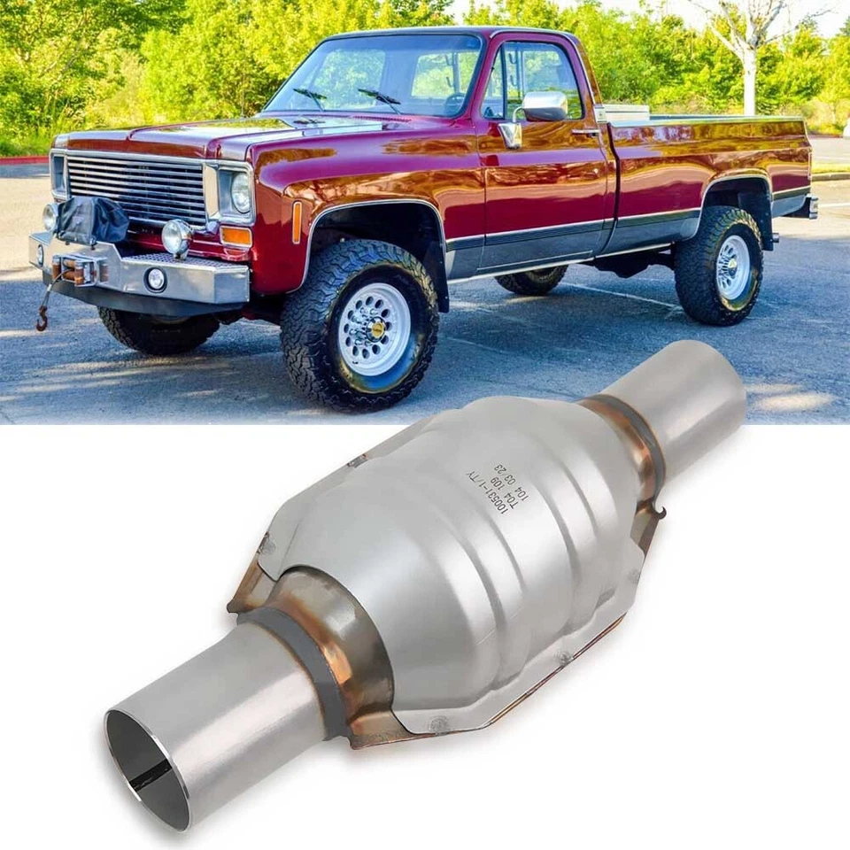 Convertidor catalítico de entrada/salida de 2" con protector térmico EPA para Chevrolet K10 K20 K30 Foto 1 de 4