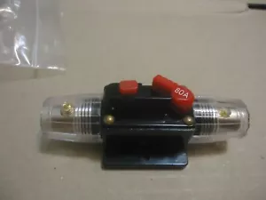 80 AMP Waterproof Circuit Breaker Dual Battery Fuse Manual Reset. - Picture 1 of 9