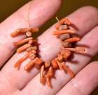 Antique Natural Red Coral Bead Branches Collected From Nigeria, African Trade